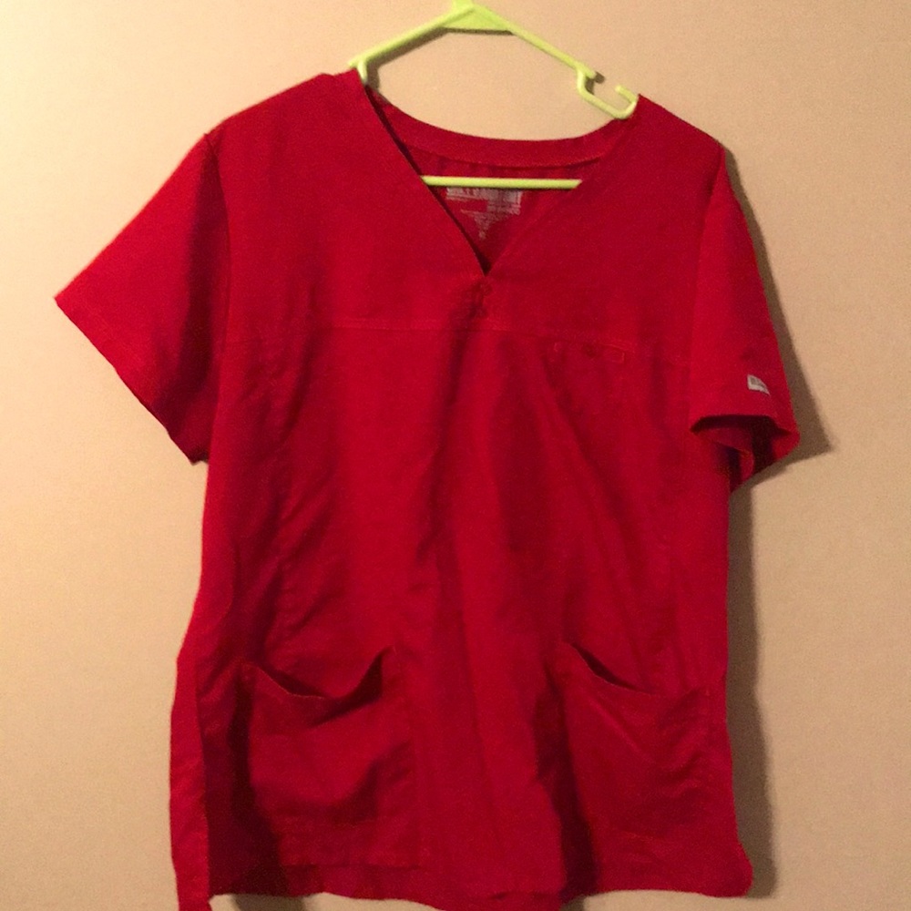 Red women’s scrub top. Greys Anatomy. XL